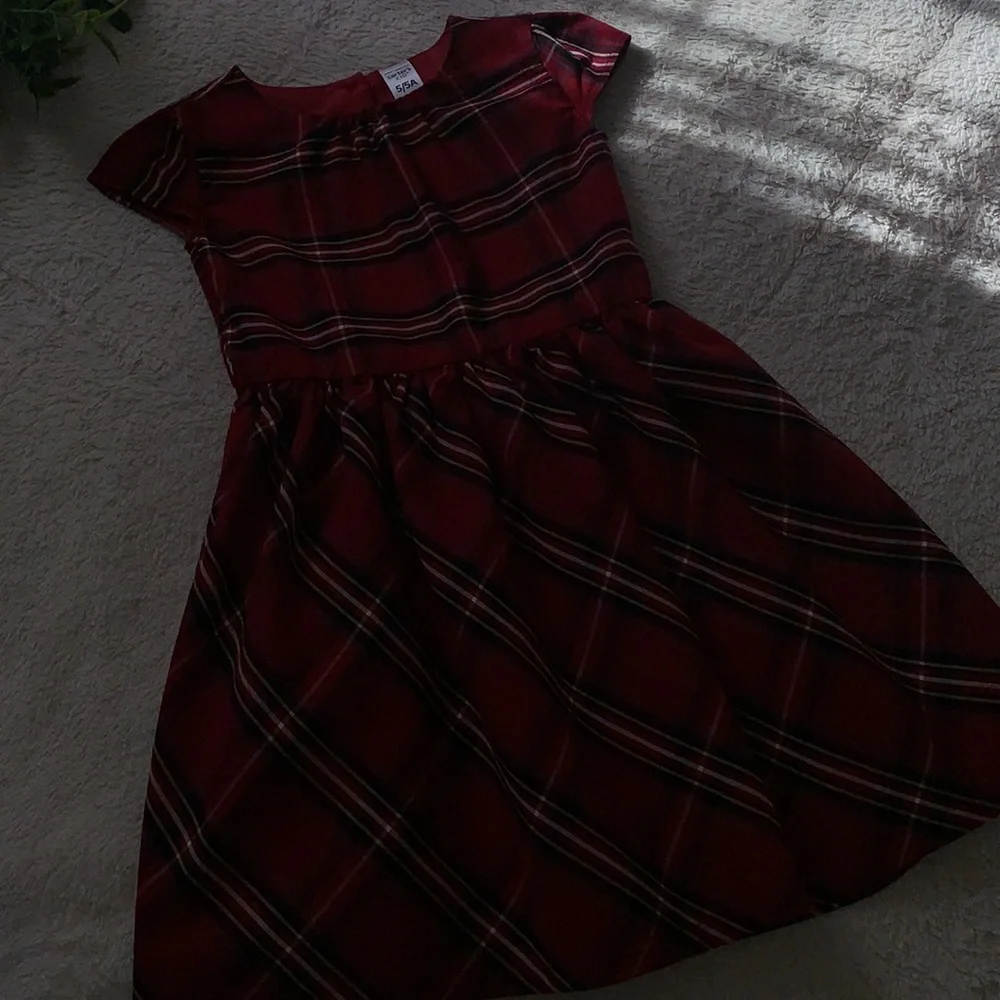 Carter’s Red Plaid Dress 5 Holiday Christmas EUC